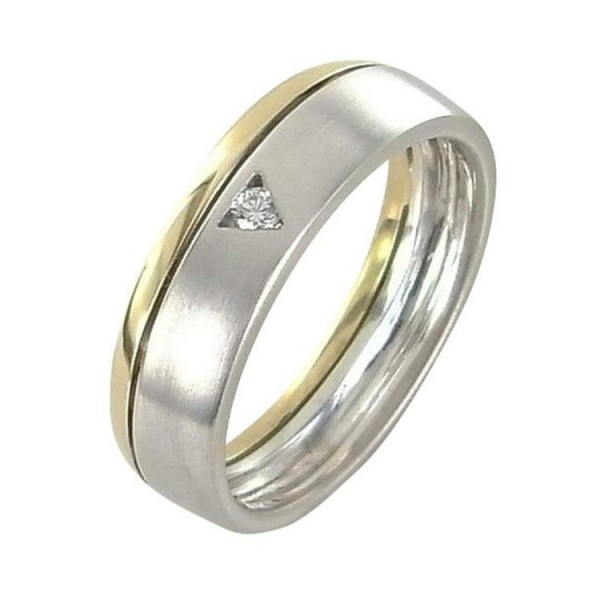 Juwelier Wittig Ring 65 - Gold 585 - bicolor - Brillant 0,05ct / 96602611