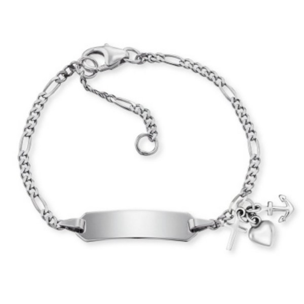 Herzengel Armkette - Silber - Gravurplatte Seemannsgrab / HEB-ID-FLH