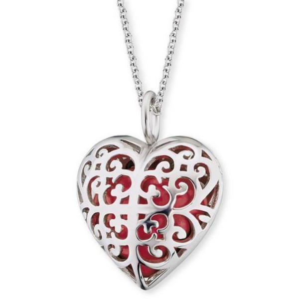 Engelsrufer KetteAnhänger - Silber - Klangherz rot klein / ERN-05-HEART-S