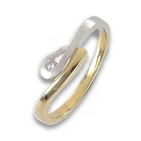 Juwelier Wittig Ring 54 - Gold 585 - bicolor - Brillant 0,03ct / 129178054