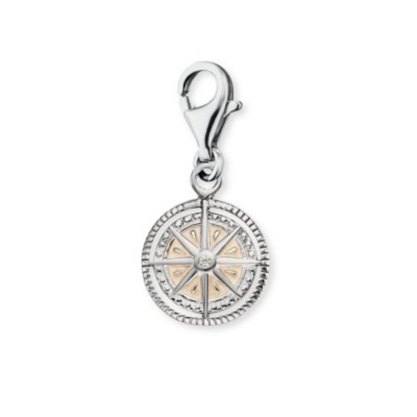 Engelsrufer Charm - Silber - Emaille - Windrose - Stein / ERC-WINDROSE-PE-ZI
