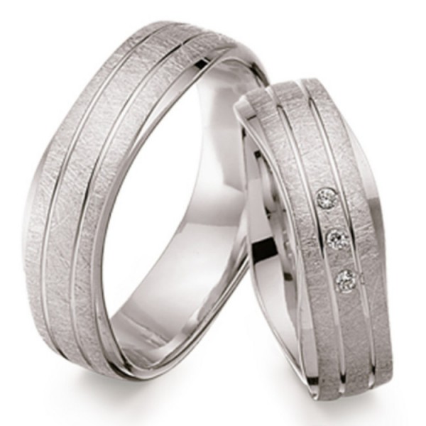 Schwarz Partnerringe - Sterlingsilber Zirkonia - silber / 925-103