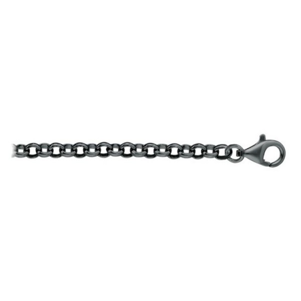 Traumfänger Halskette 60cm - Edelstahl - Erbsmuster - schwarz / SC053B60