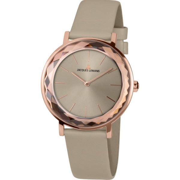 Jacques Lemans Uhr - York 1-2054D - Stahl rosé - Leder / 1-2054D