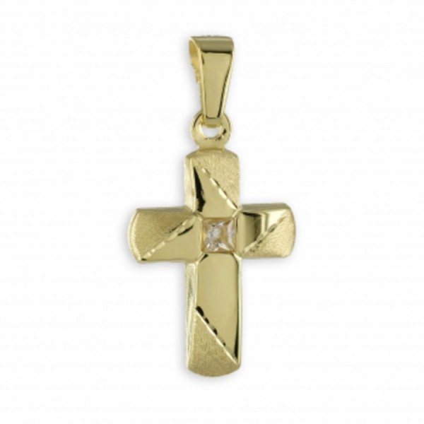 Basics Gold Anhänger - Gelbgold 333 - Kreuz mit Stein / 2180