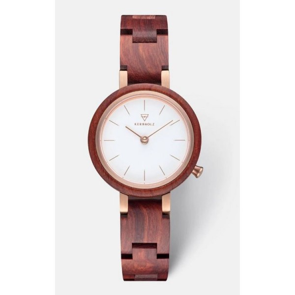 Kerbholz Uhr - Mathilda Rosewood - Holz Stahl / Matilda-Rosewood