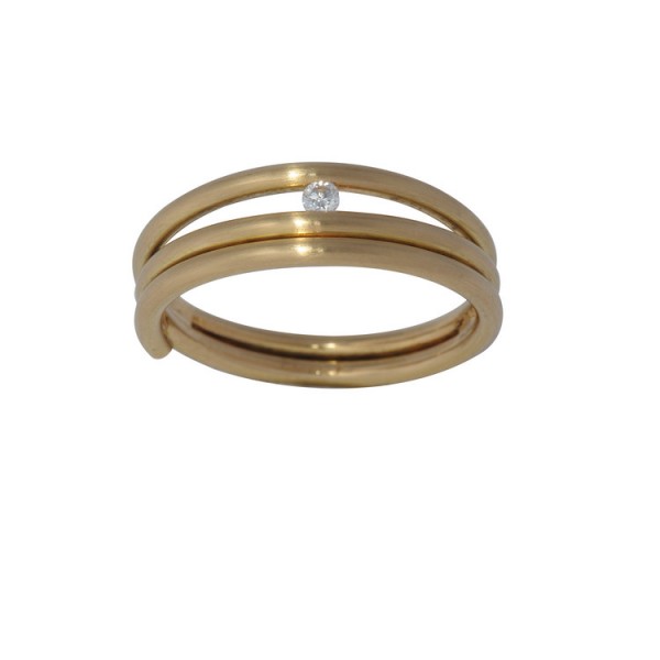 Juwelier Wittig Ring 51 - Gelbgold 750 - Brillant 0,03ct / B8013