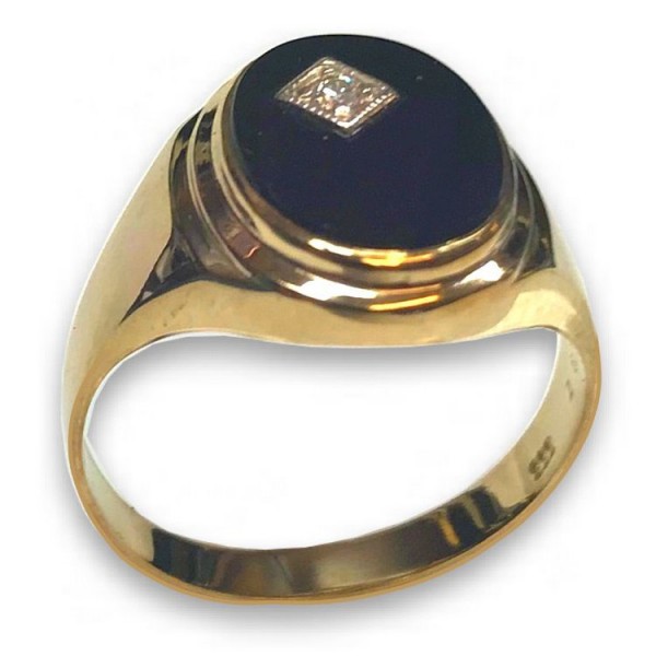 Juwelier Wittig Ring 60 - Gold 333 8K - Siegelring - Onyx / 333-3-02