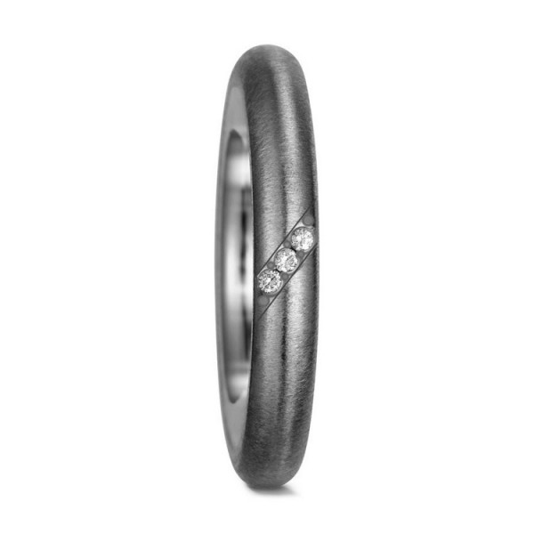 Titanfactory Ring 54 - Tantal/ Brillanten - grau/anthrazit / 59610/003/003/X000