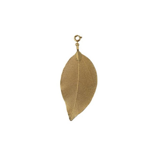 Blumenkind Anhänger - Bodhibaum - Buddhablatt - goldfarben / BL03LGO