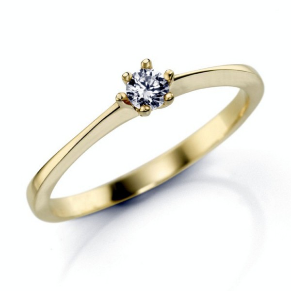 Juwelier Wittig Ring 56 - Gold 375 9K Zirkonia - goldfarben / 93005940560