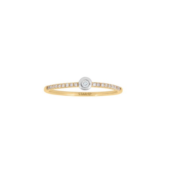 StarDiamant Ring 55 - bicolor - Gold 585 14K Diamant / D6410/G