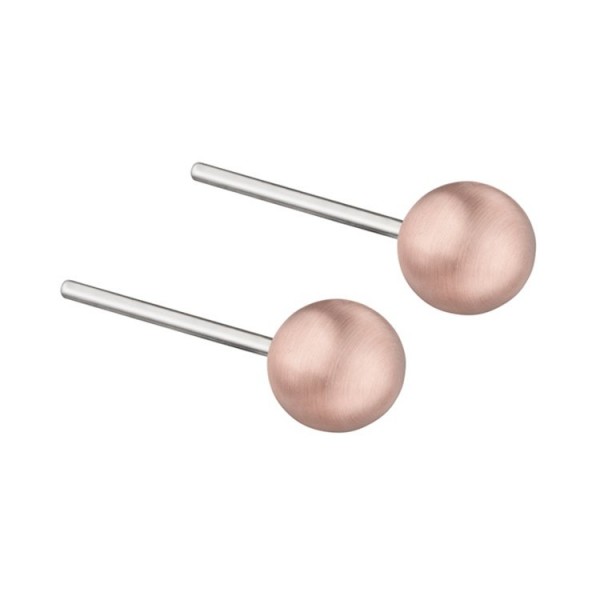 Ernstes Design Ohrstecker - Edelstahl - Kugel 5 - rosé / E291