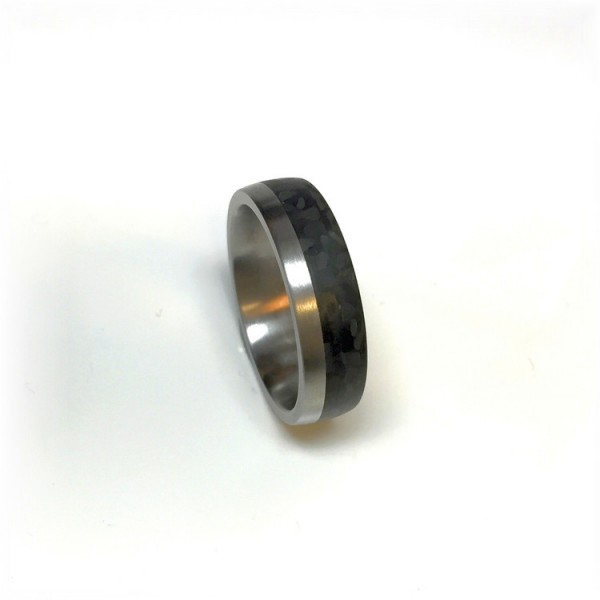 MeilenStein Ring - Edelstahl Carbon - schwarz/silberfarben / 3529-66