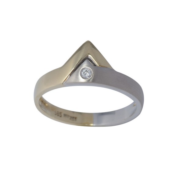 Juwelier Wittig Ring - bicolor - Gold 585 14K Brillant 0,03ct / 585-3-7