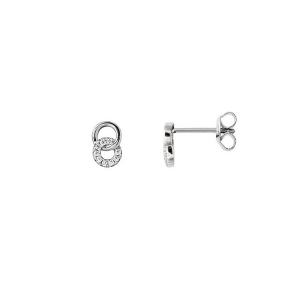 Xenox Ohrstecker - Silber - Steine - Doppelringe / XS3738N