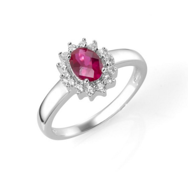 Juwelier Wittig Ring 56 - silber/rot - Sterlingsilber Zirkonia / 93006893