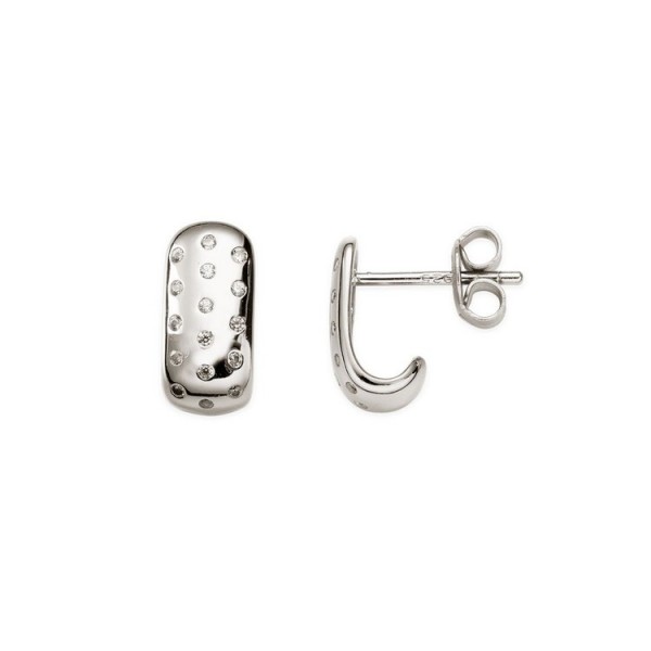 Xenox Ohrstecker - Silber - Flash Halbcreole - Steine / XS4224