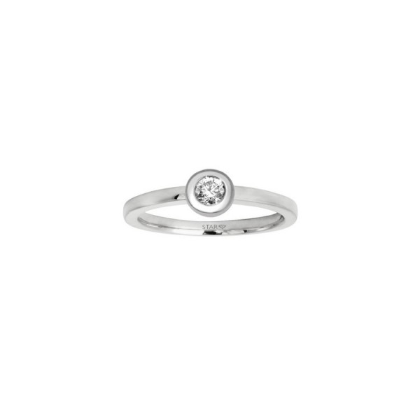 StarDiamant Ring 54 - Weißgold 585 - Solitaire -Diamant 0,15ct / D612A/W