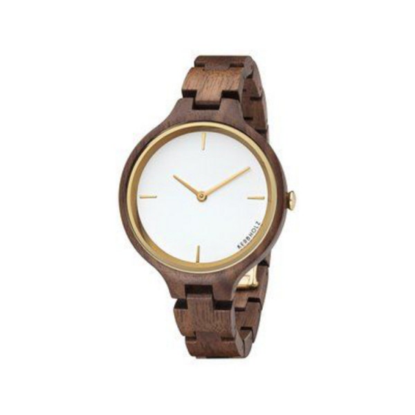 Kerbholz Uhr - Hinze Walnut Gold - Quarz Holz / Hinze Walnut Gold