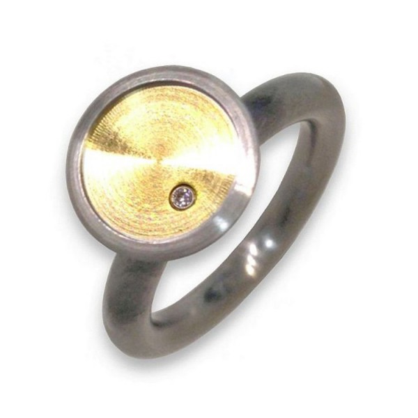 Kadó Ring 54 - bicolor - Edelstahl Zirkonia / 250-3,5-74-XXG