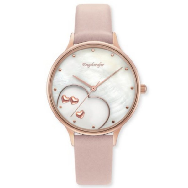 Engelsrufer Uhr - Happy Hearts - rosé - Leder / ERWA-HEART-NRO1-MR
