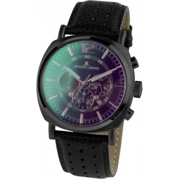 Jacques Lemans Chronograph - Lugano -1-1645.1N - Stahl Leder / 1-1645.1N