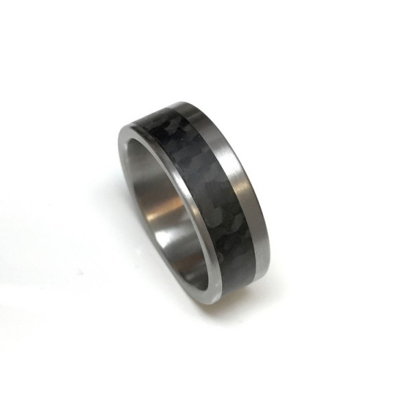 MeilenStein Ring - Edelstahl Carbon - schwarz/silberfarben / 3508-66