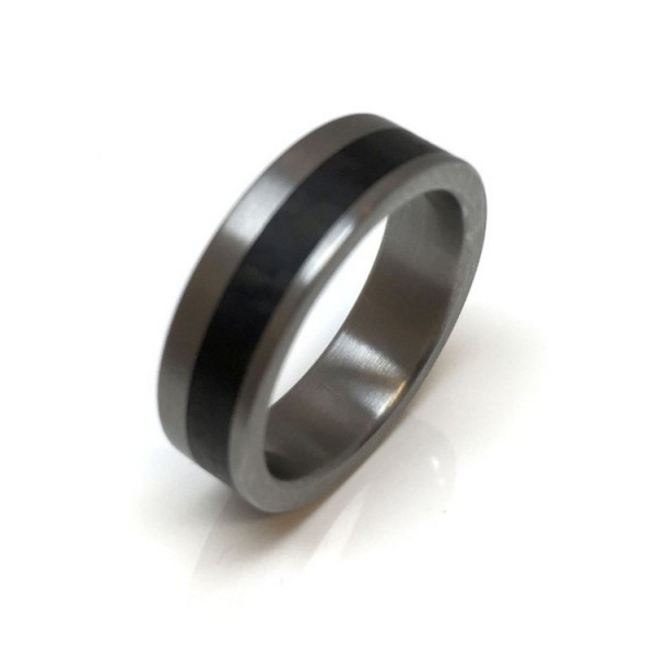 MeilenStein Ring 55 - schwarz/silberfarben - Edelstahl Carbon / 3518-66