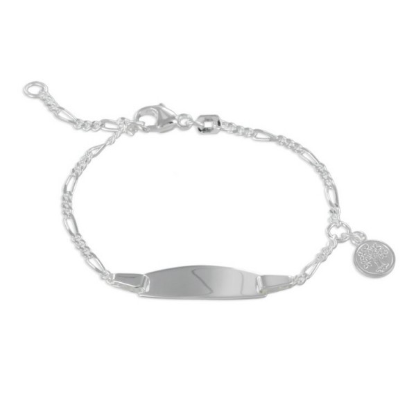 Basics Silver Armkette - Silber - Gravurplatte Lebensbaum / 8820