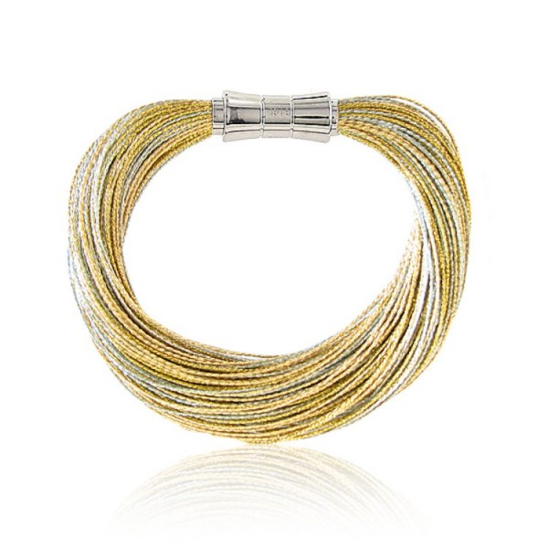 Hesse Armband - Seide Edelstahl - grau/gold / 1030055