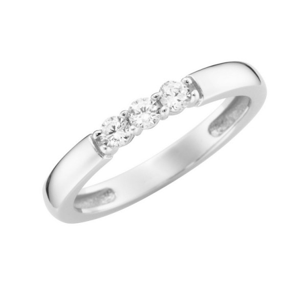 Juwelier Wittig Ring 58 - Weißgold 375 - Memoire Ring 3 Steine / 93011841580