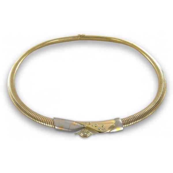 Juwelier Wittig Collier - Gold 750 18K Platin Diamant - Unikat / 00001052