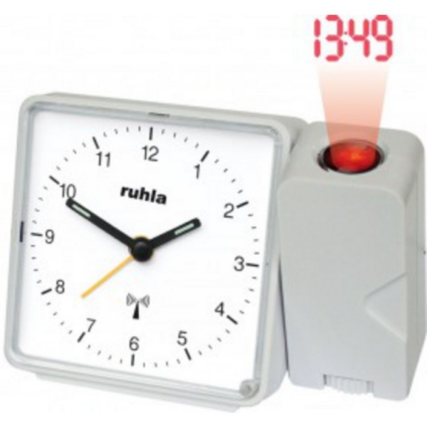 Ruhla Wecker - Funk - Kunststoff weiß - Projektion / RC-CLOCK 505-2