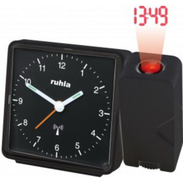 Ruhla Wecker - Funk - Kunststoff schwarz - Projektion / RC-CLOCK 505-2