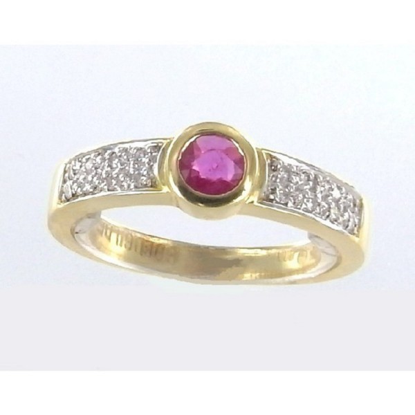 Juwelier Wittig Ring 56 - Gelbgold 585 - Rubin - Diamant / WI552050101