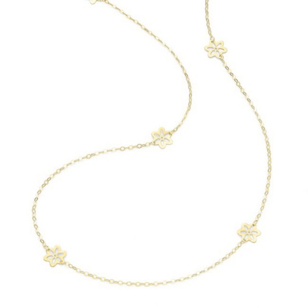 Juwelier Wittig Halskette - Gelbgold 375 - Acht Blüten 90 - lang / 99024140900