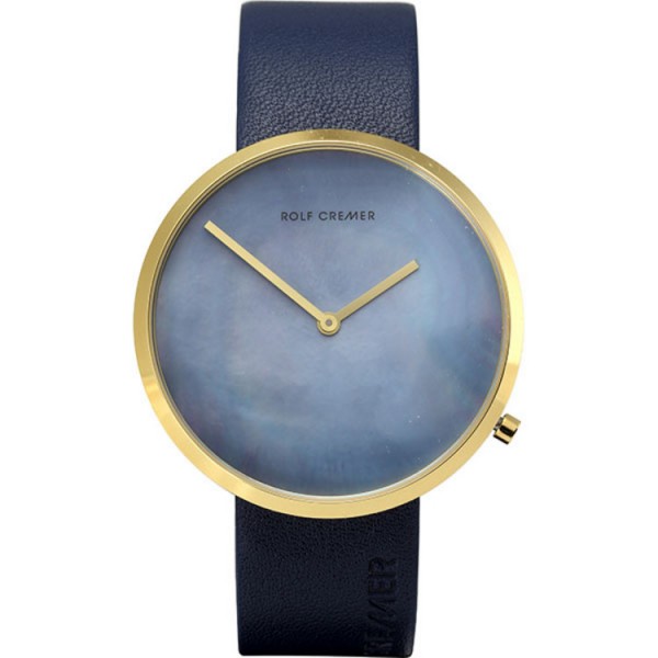 Rolf Cremer Uhr - Slim 42 - Quarz Edelstahl Leder Perlmutt / 500613