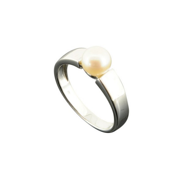 Basics Gold Ring 56 - Weißgold 333 - Zuchtperle / 677769056