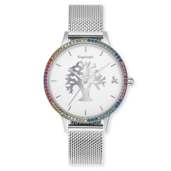 Engelsrufer Uhr - Stahl - Lebensbaum - Milaneseband / ERWA-TREE02-MS-MSZM