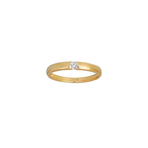 StarDiamant Ring 54 - goldfarben - Gold 585 14K Diamant 0,03ct / D6401/G