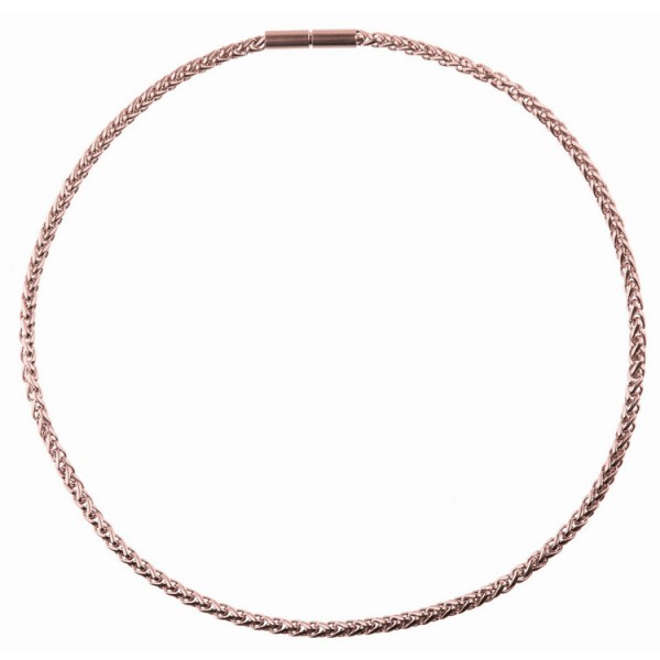 Ernstes Design Halskette - Edelstahl - Zopfmuster 50 - rosé / AK12.50