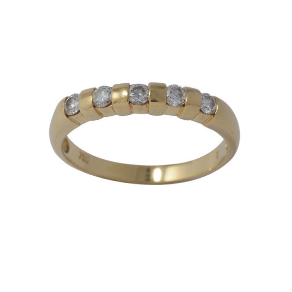 Juwelier Wittig Ring 60 - Gelbgold 750 - 5 Brillanten 0,30ct / 750-3-4
